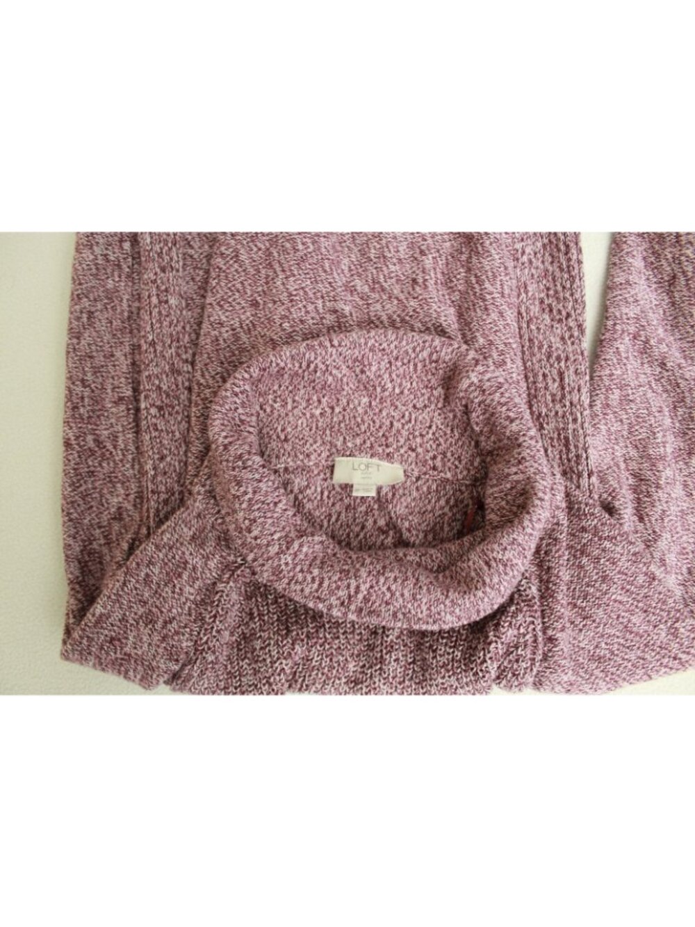 Loft Outlet Petite Sweter Women Woven Size SP Color Burgundi Long Sleeve - Picture 9 of 10